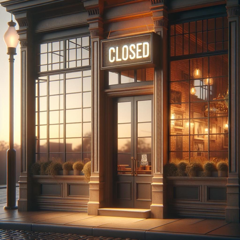 Closing Restaurant Front Sign