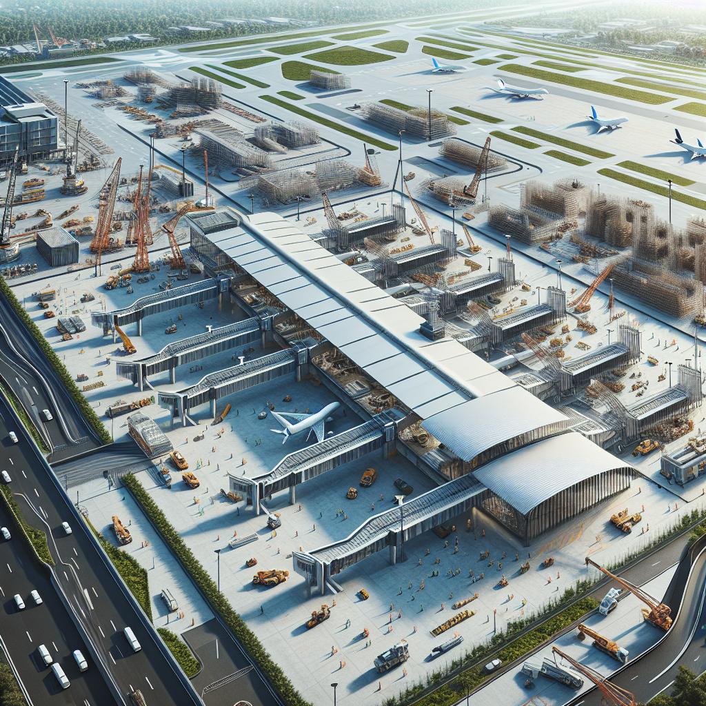 Airport expansion project illustration