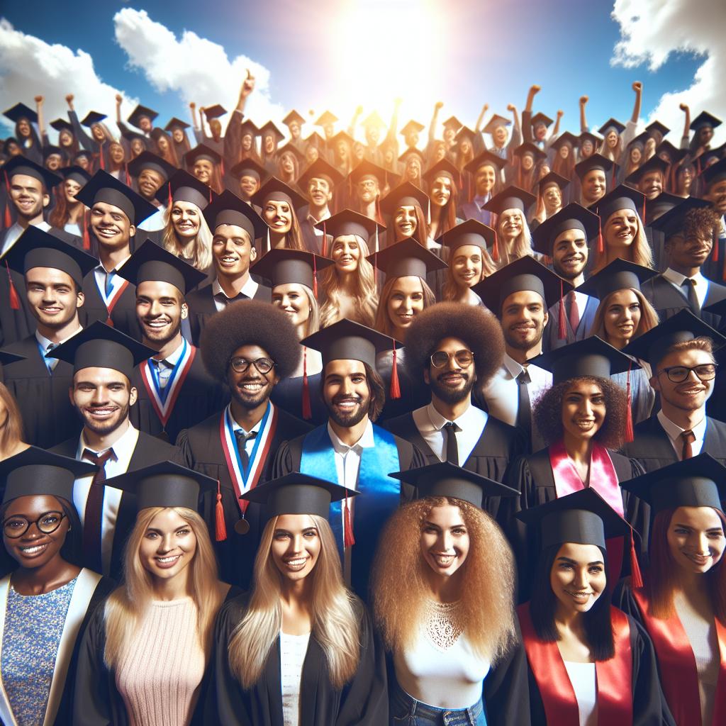 Graduates under sunny sky