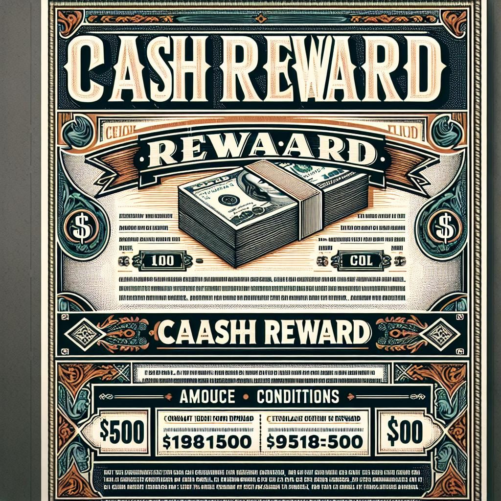 Cash reward poster design