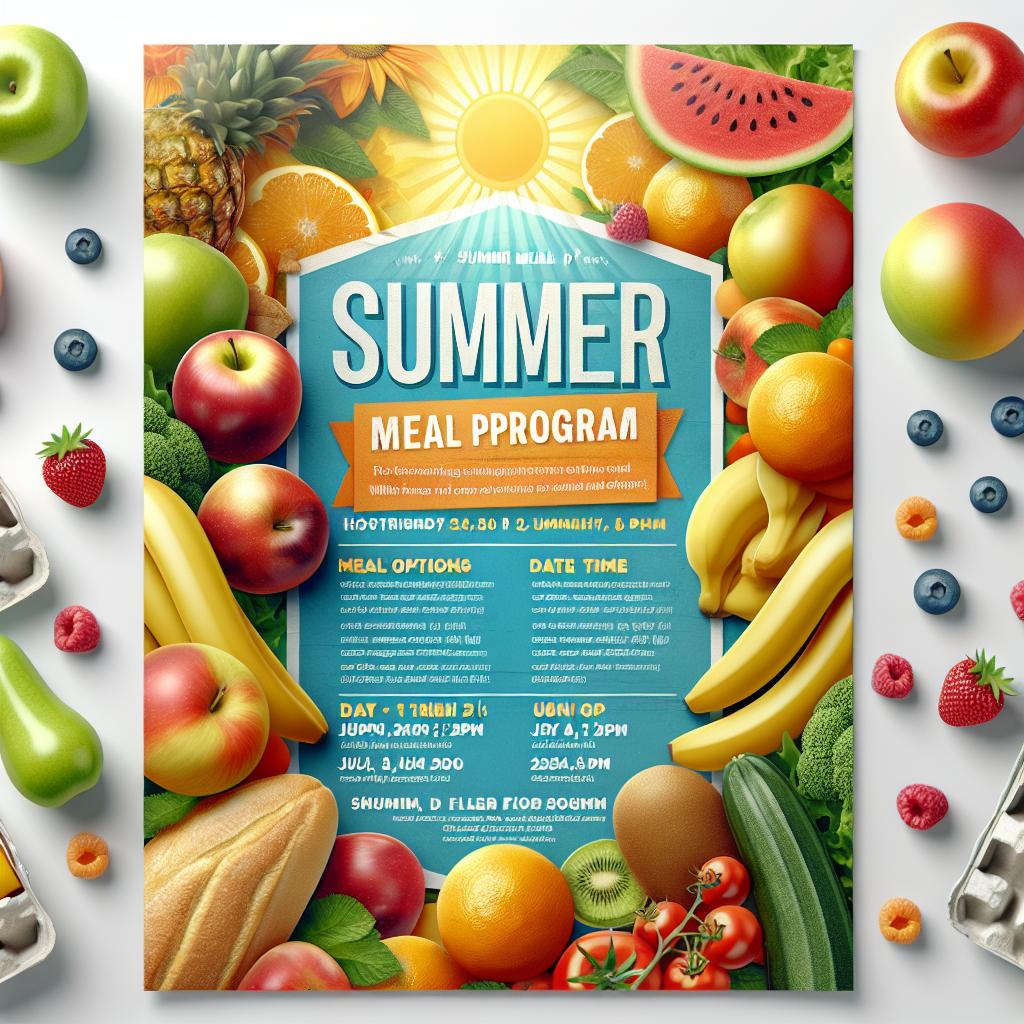 Summer meal program flyer.