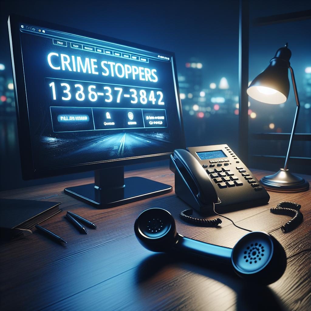 Crime Stoppers hotline concept.