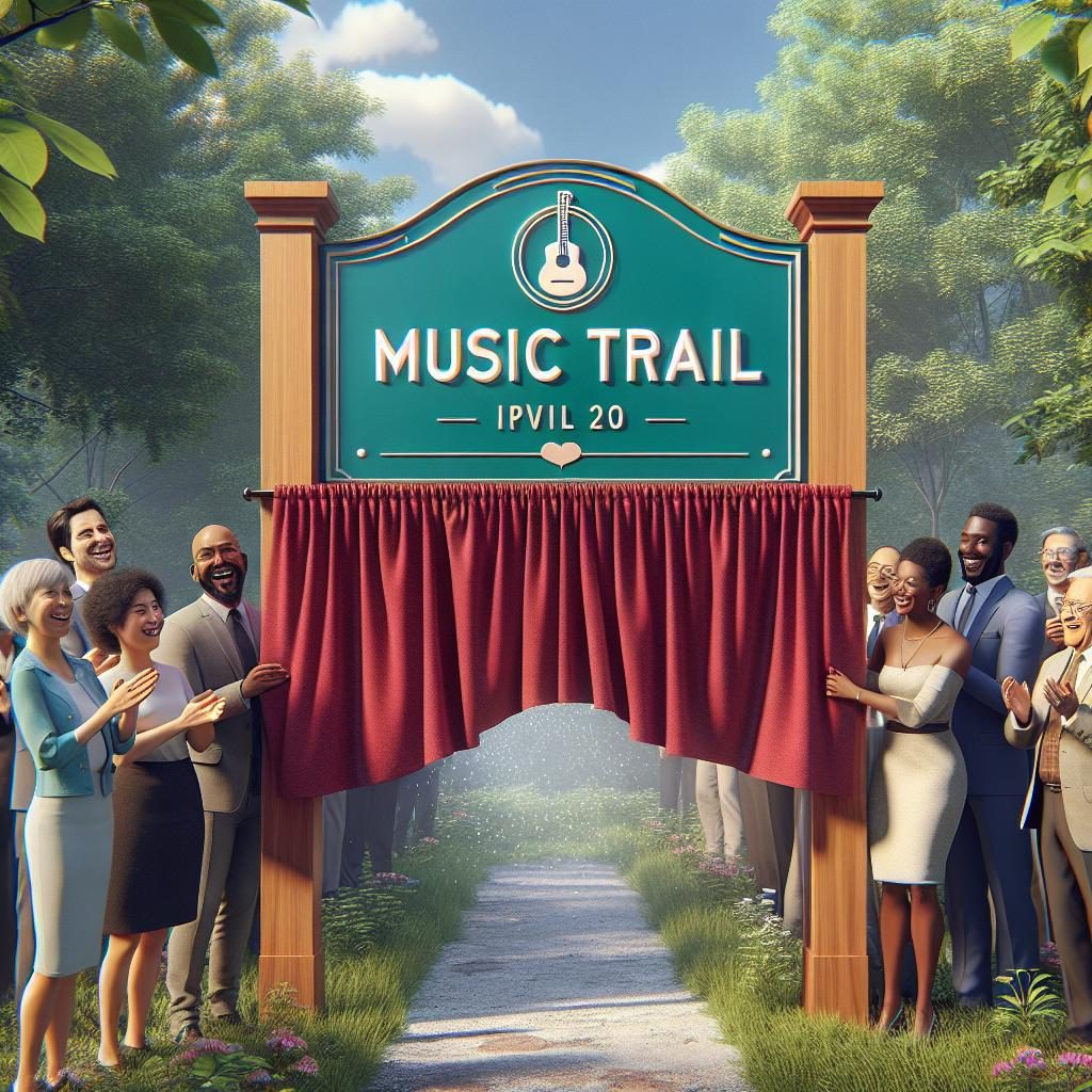 Music trail sign unveiling.