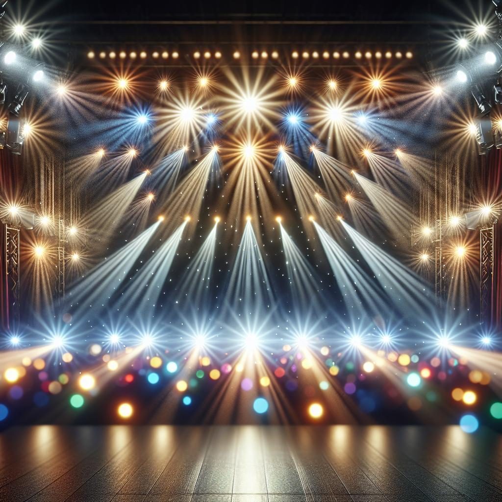 Theatrical lights illuminating stage