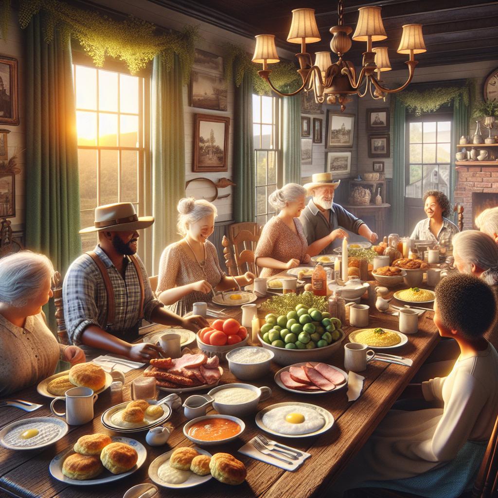 Southern breakfast celebration scene