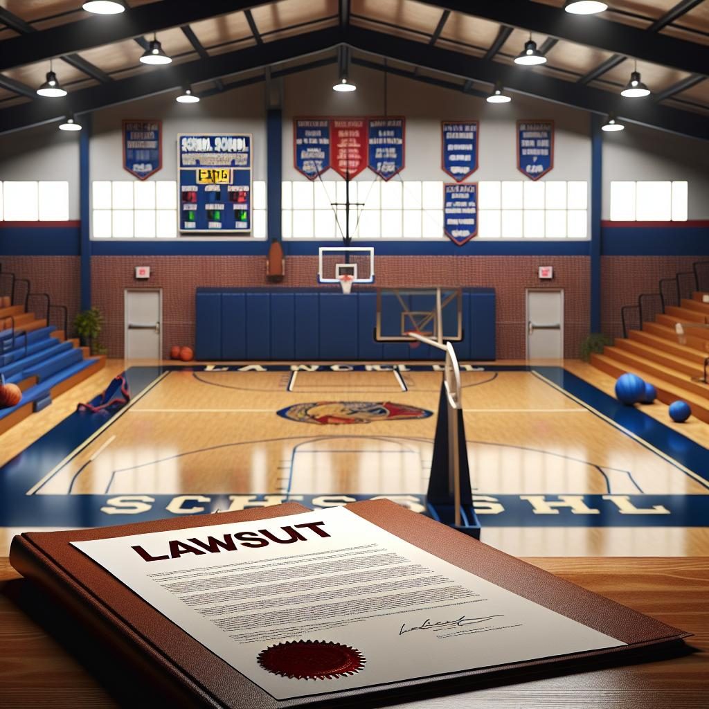 School sports lawsuit concept