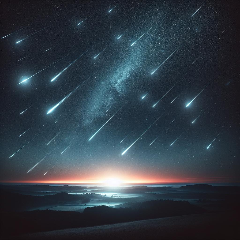 Meteor shower night sky