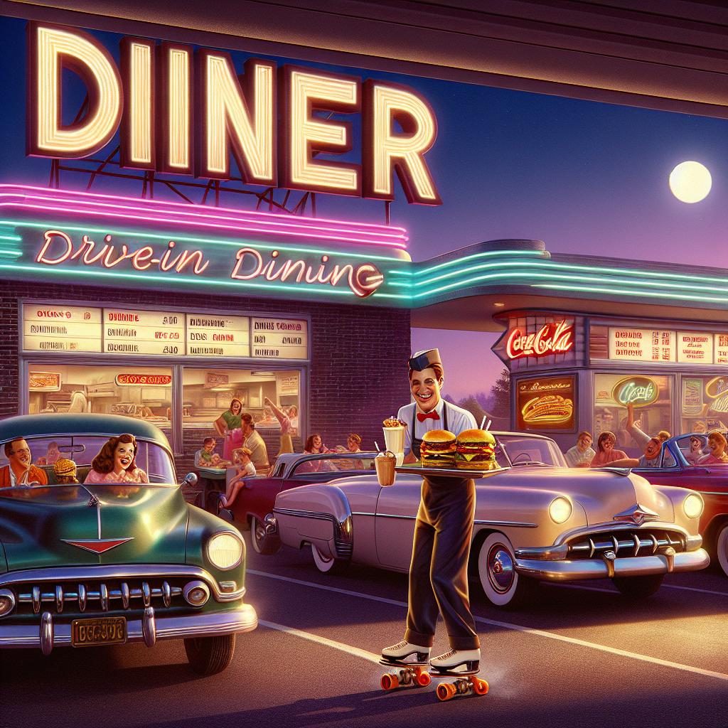 Vintage drive-in dining nostalgia.