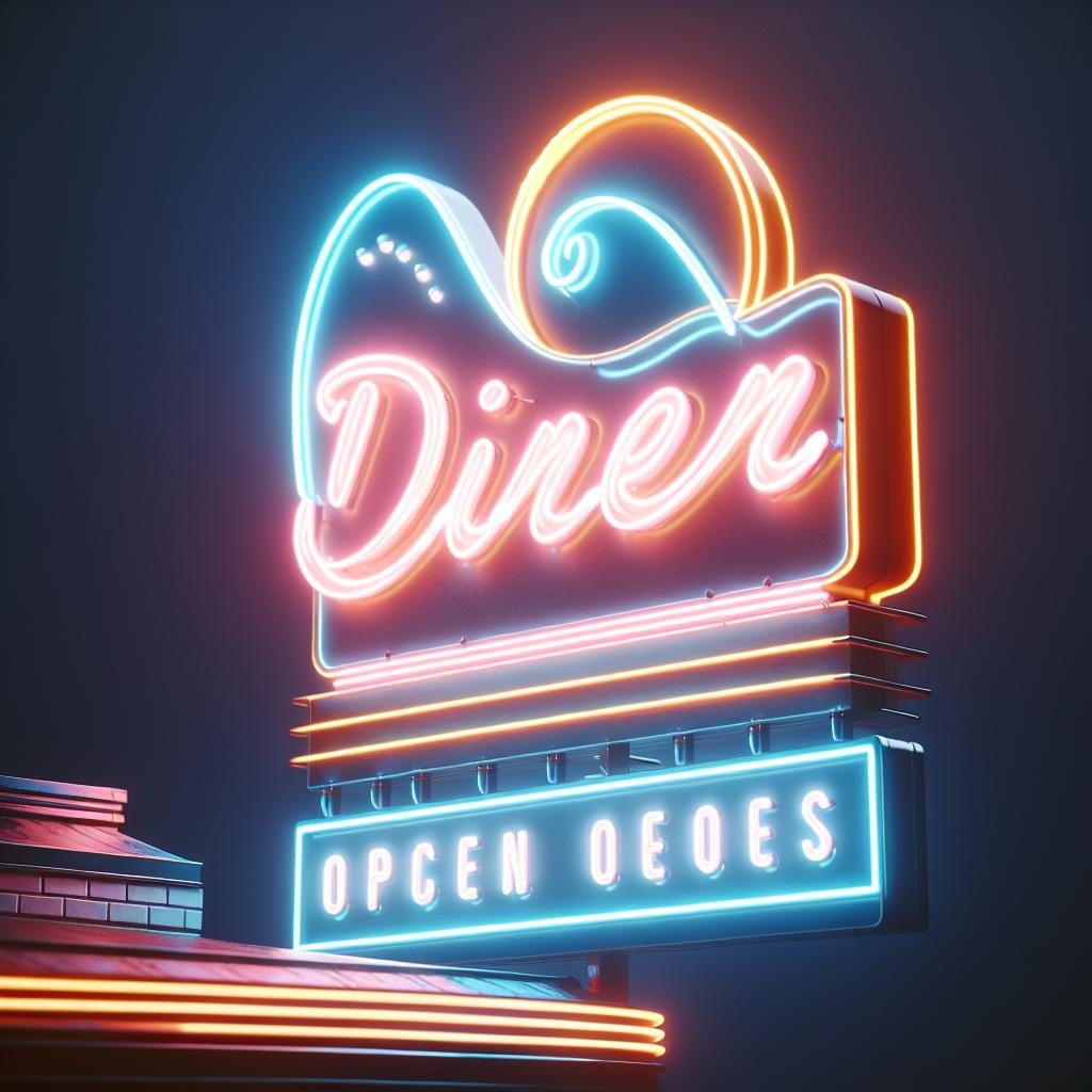 Retro diner neon sign