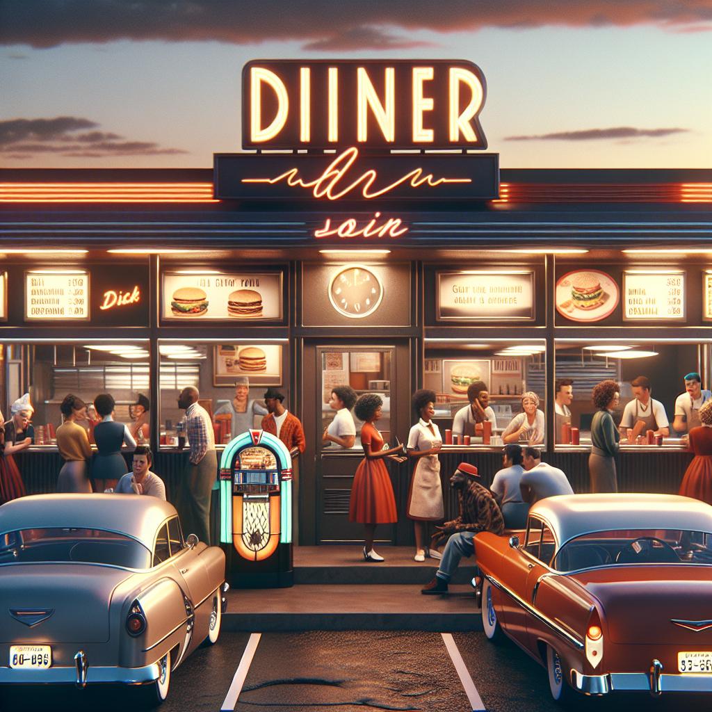 Nostalgic drive-in diner landmark