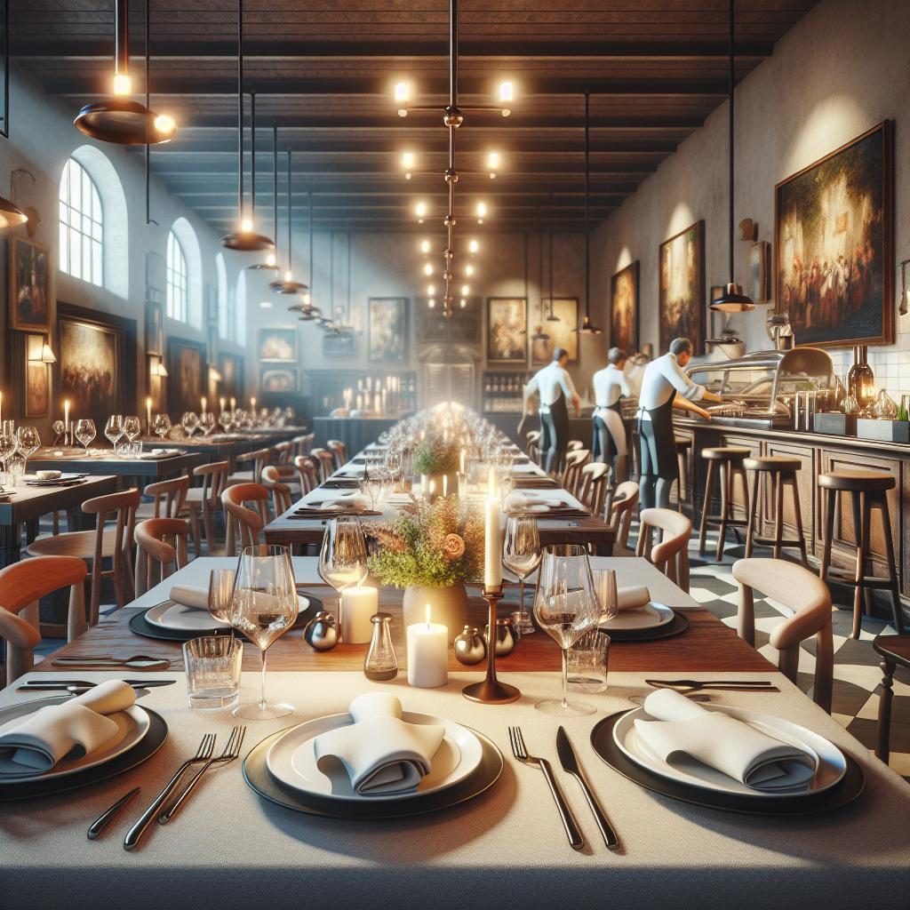 Restaurant dining ambiance illustration