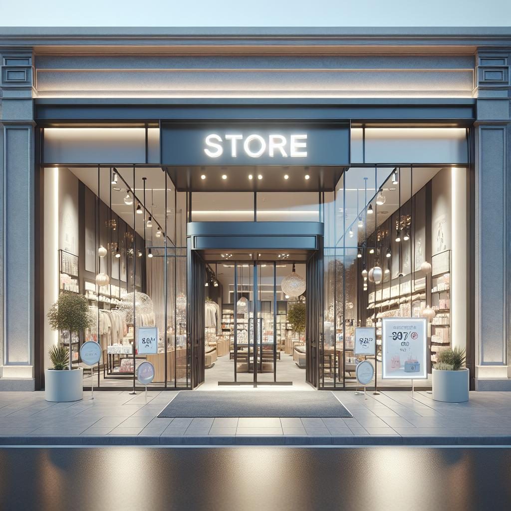 Retail store exterior facade