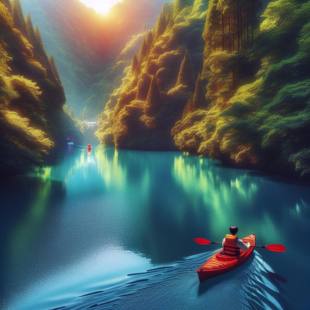 Kayaking on River