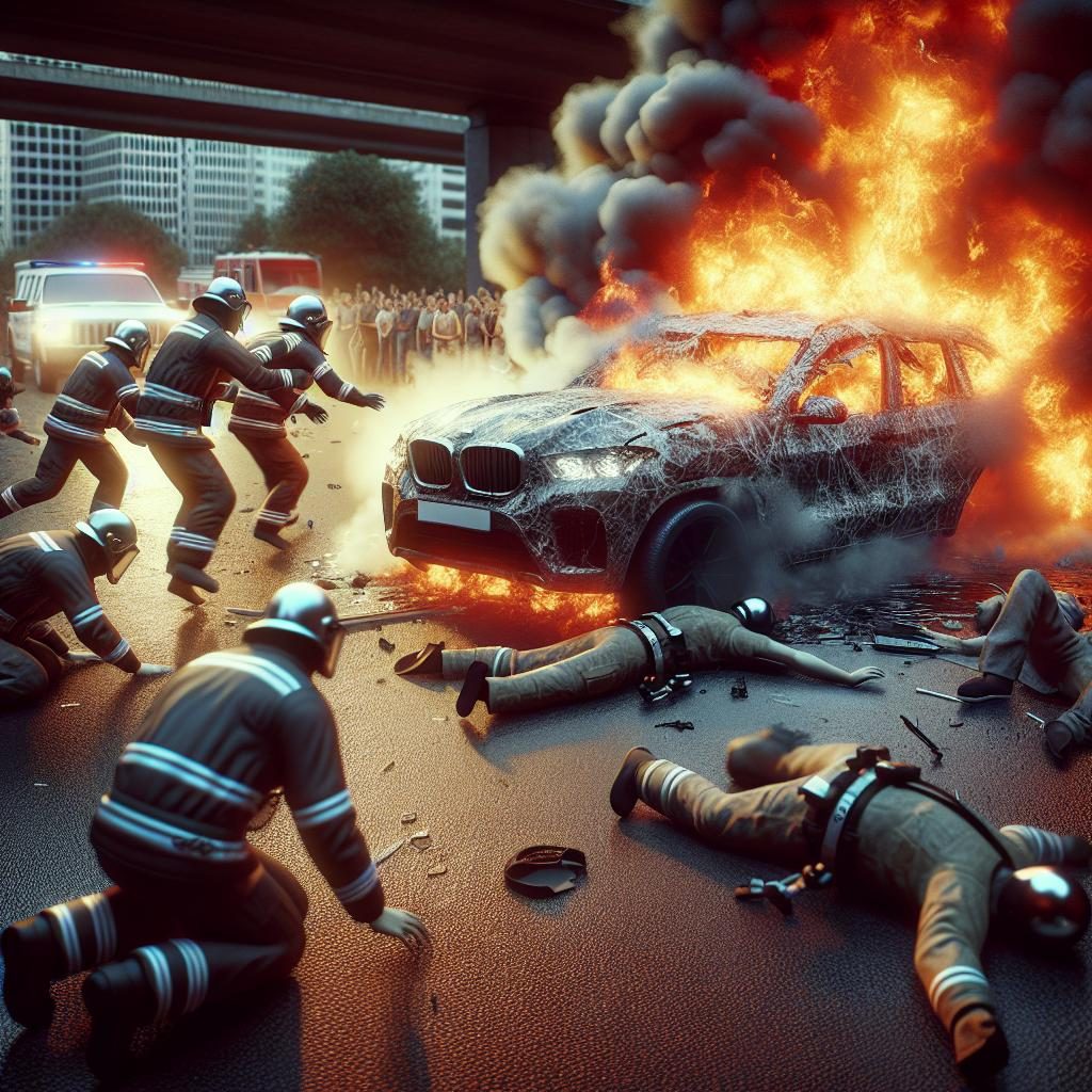 Fiery Car Crash