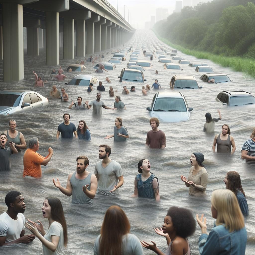 Flooded Highway Scene