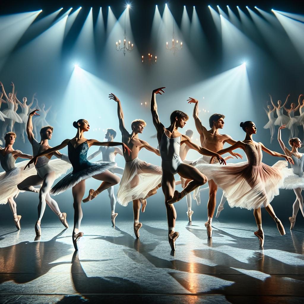 Ballet dancers performing gracefully