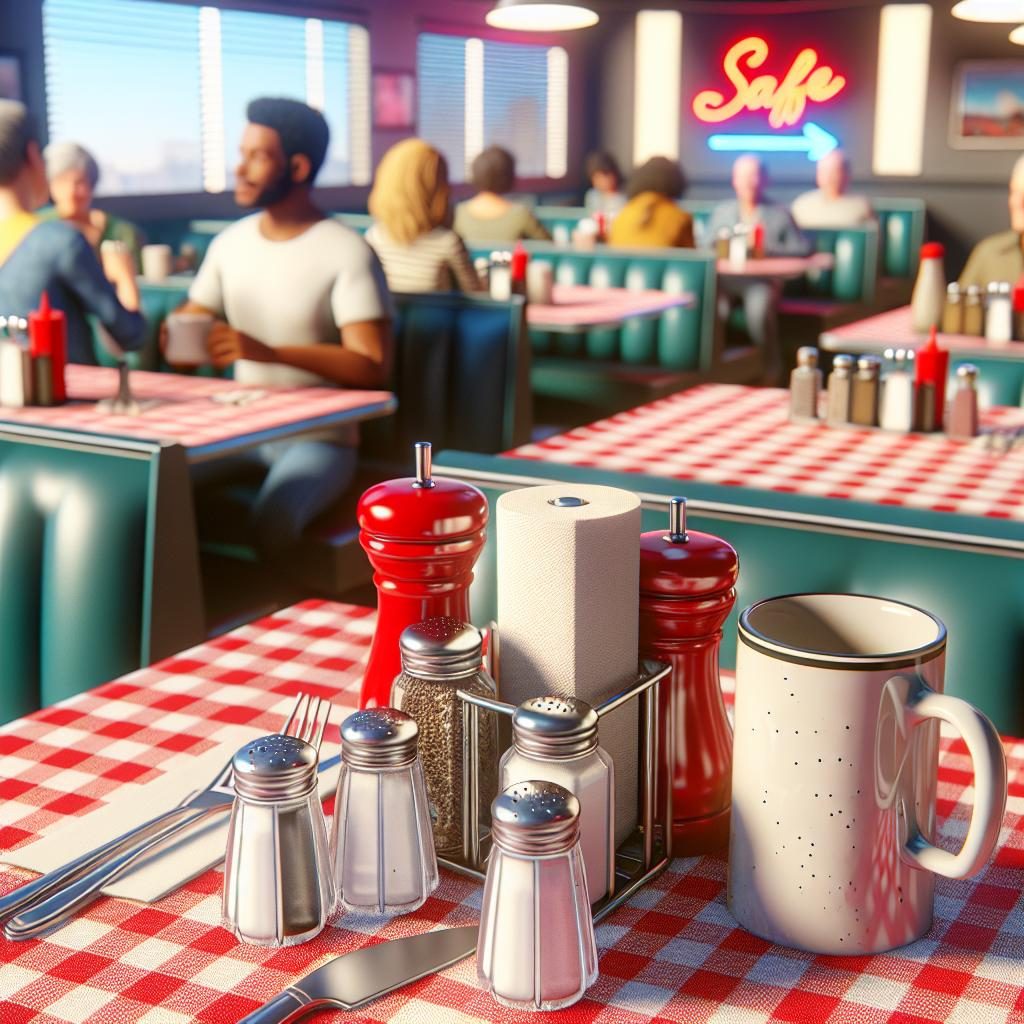 Empty diner table