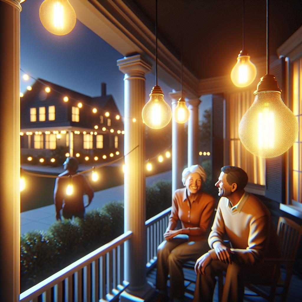 Porch lights shining bright