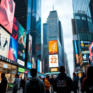 New York City retail environments with consumers interacting