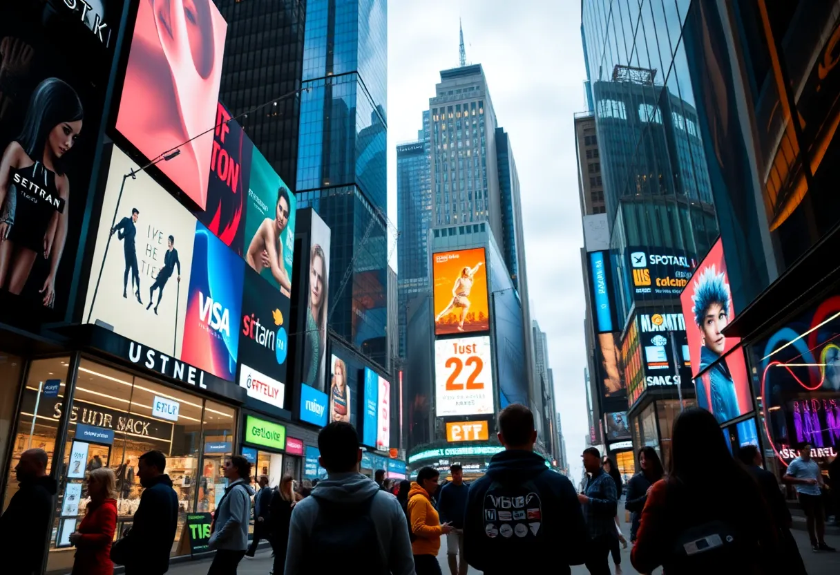 New York City retail environments with consumers interacting