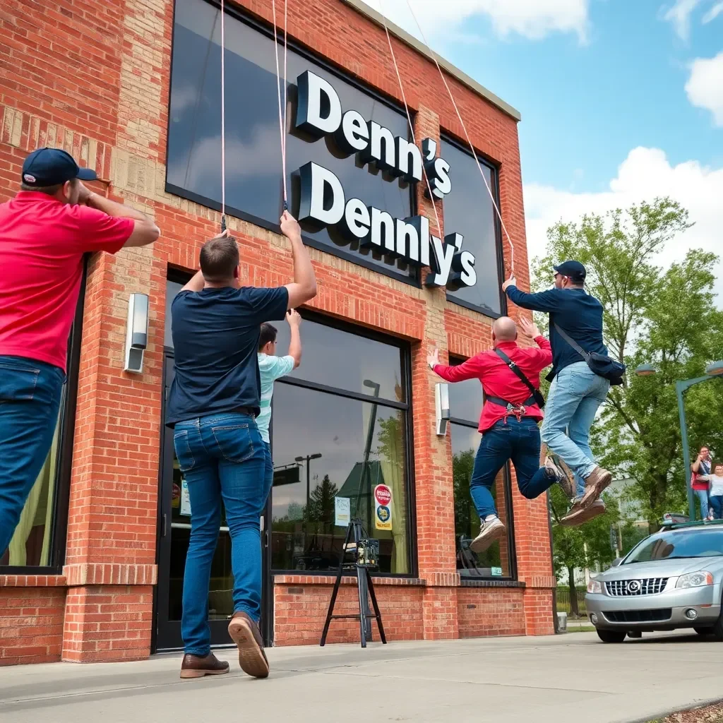 Spartanburg Community Rappels Down Denny's Building for Charity Event Supporting Cancer Patients