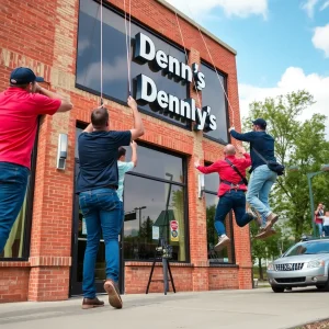 Spartanburg Community Rappels Down Denny's Building for Charity Event Supporting Cancer Patients