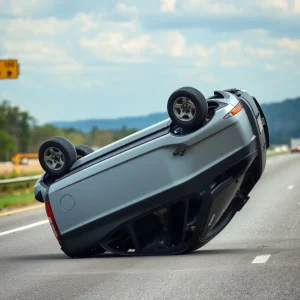 Solo Driven Car Rolls Over on I-26, Injuring Woman in Spartanburg County