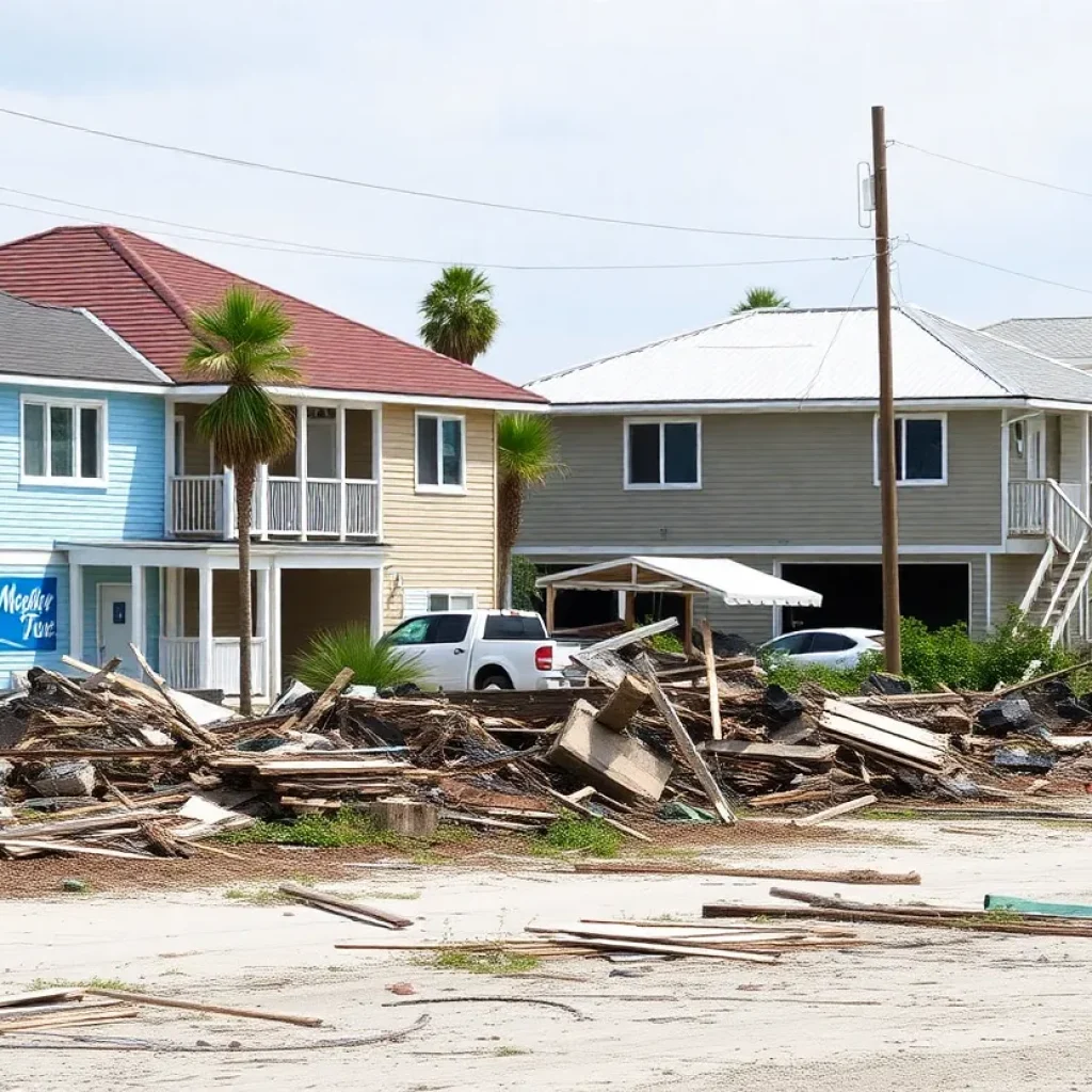 Resilient coastal community rebuilding after hurricane devastation.