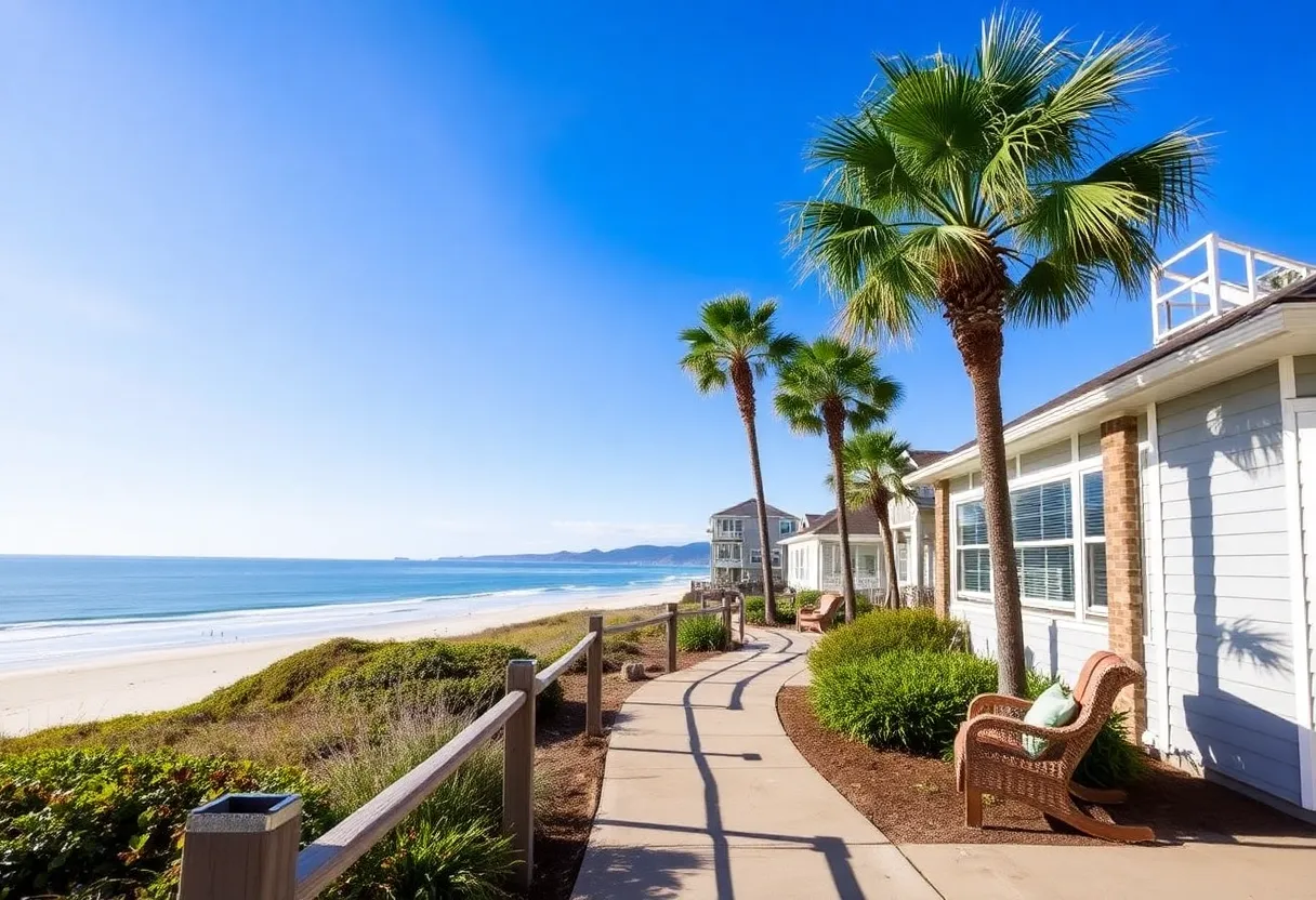 Picturesque coastal community with vibrant retirement lifestyle elements.