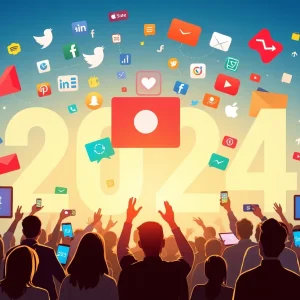 Visual depicting trends in social media marketing for 2024