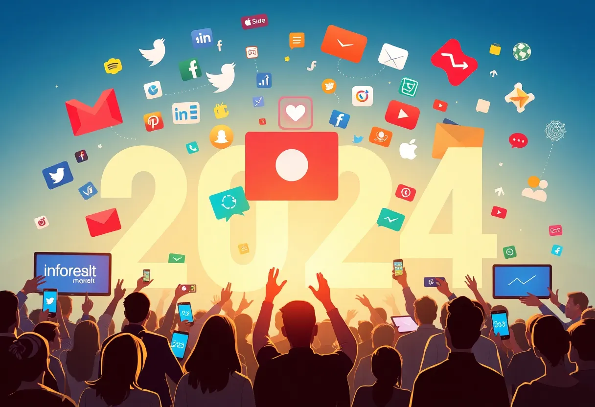 Visual depicting trends in social media marketing for 2024