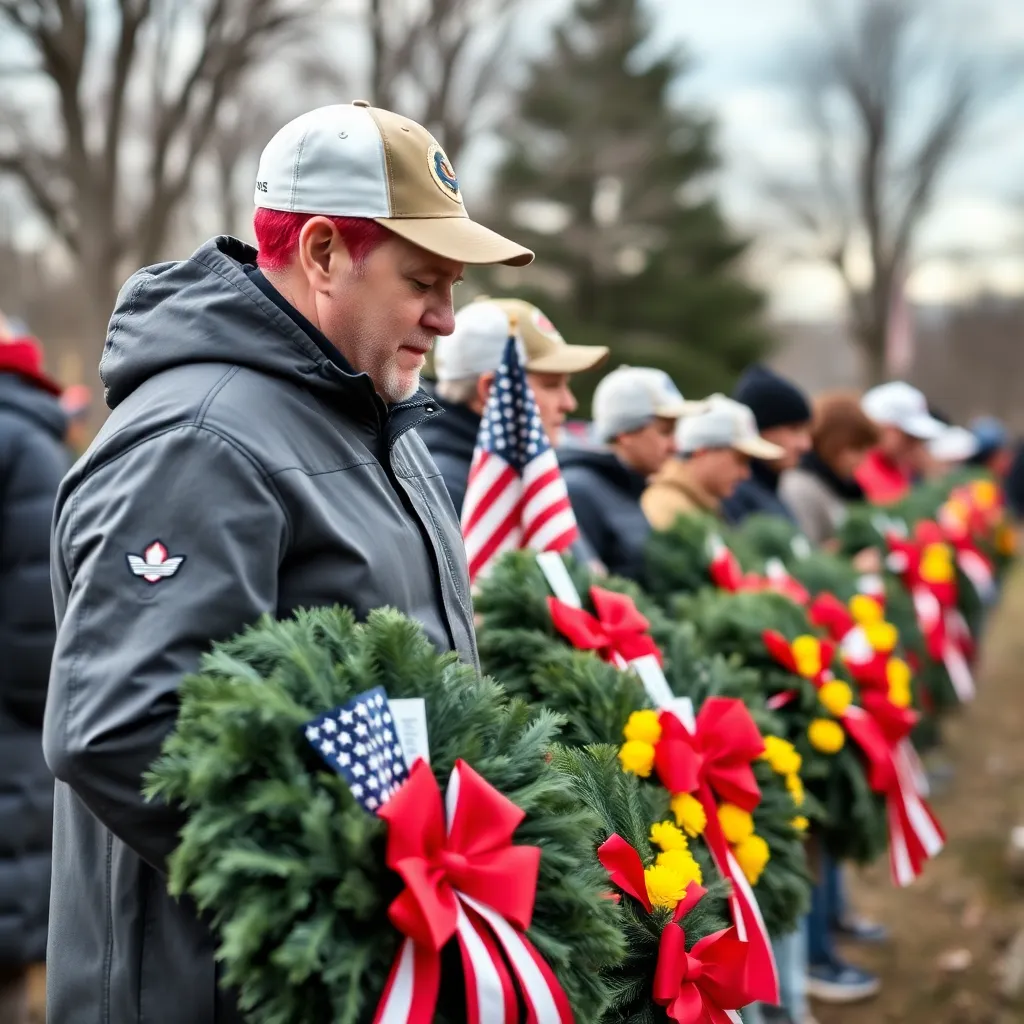 Volunteers Honor Veterans with Wreaths Across Upstate Community Events