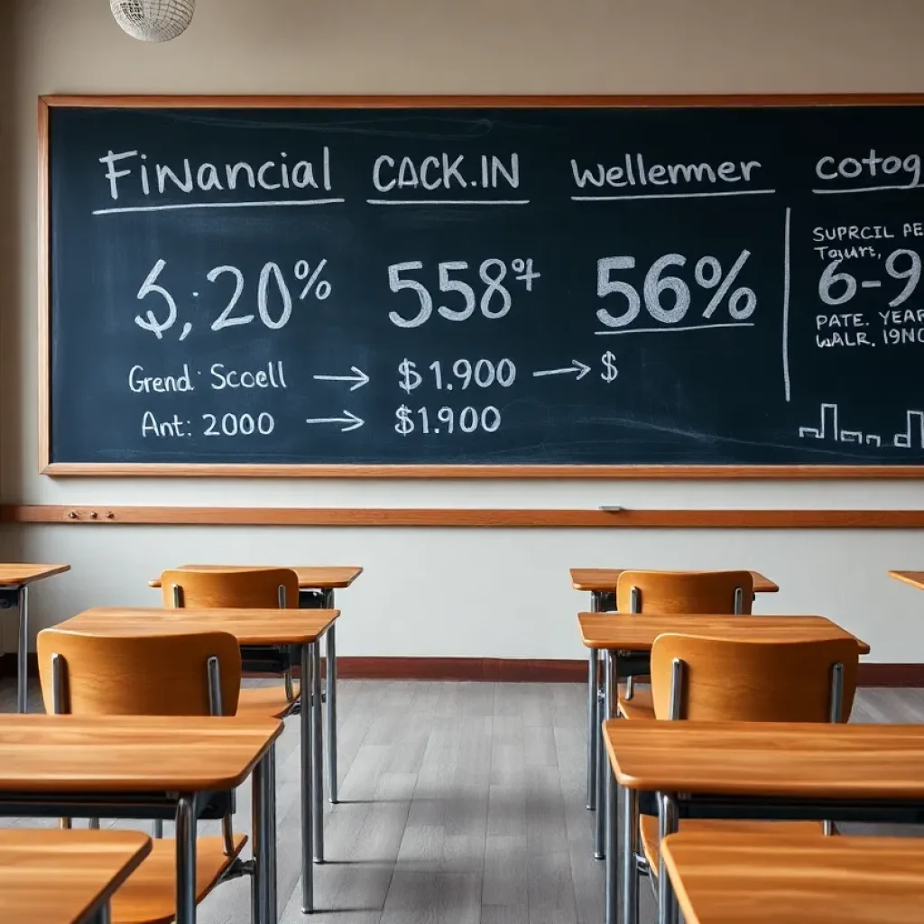 Empty classroom symbolizing mismanagement in education funding.