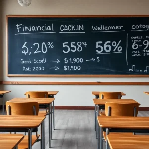 Empty classroom symbolizing mismanagement in education funding.