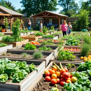 Children gardening in a community garden at Mary H. Wright Elementary School in Spartanburg.