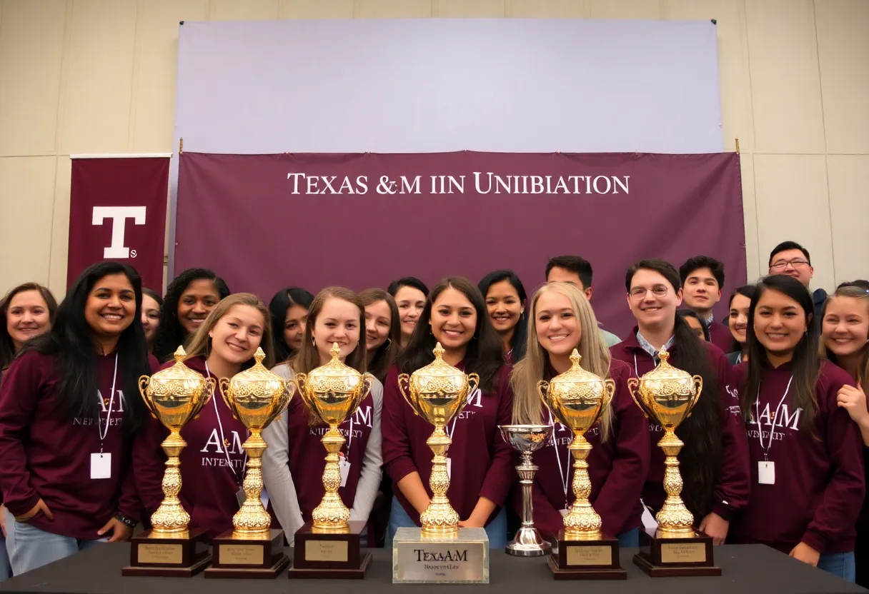 Celebration of Texas A&M International University's achievements at the Digital Marketing Awards