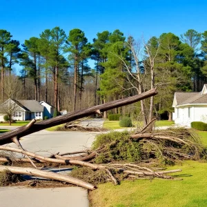 Damage caused by the EF-0 tornado in Holly Springs, SC