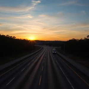 Landscape view of Interstate 26 in Spartanburg, SC