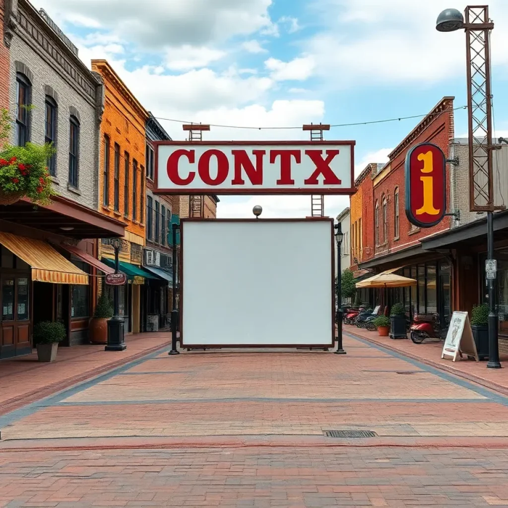 Removed Krispy Kreme sign in downtown Spartanburg