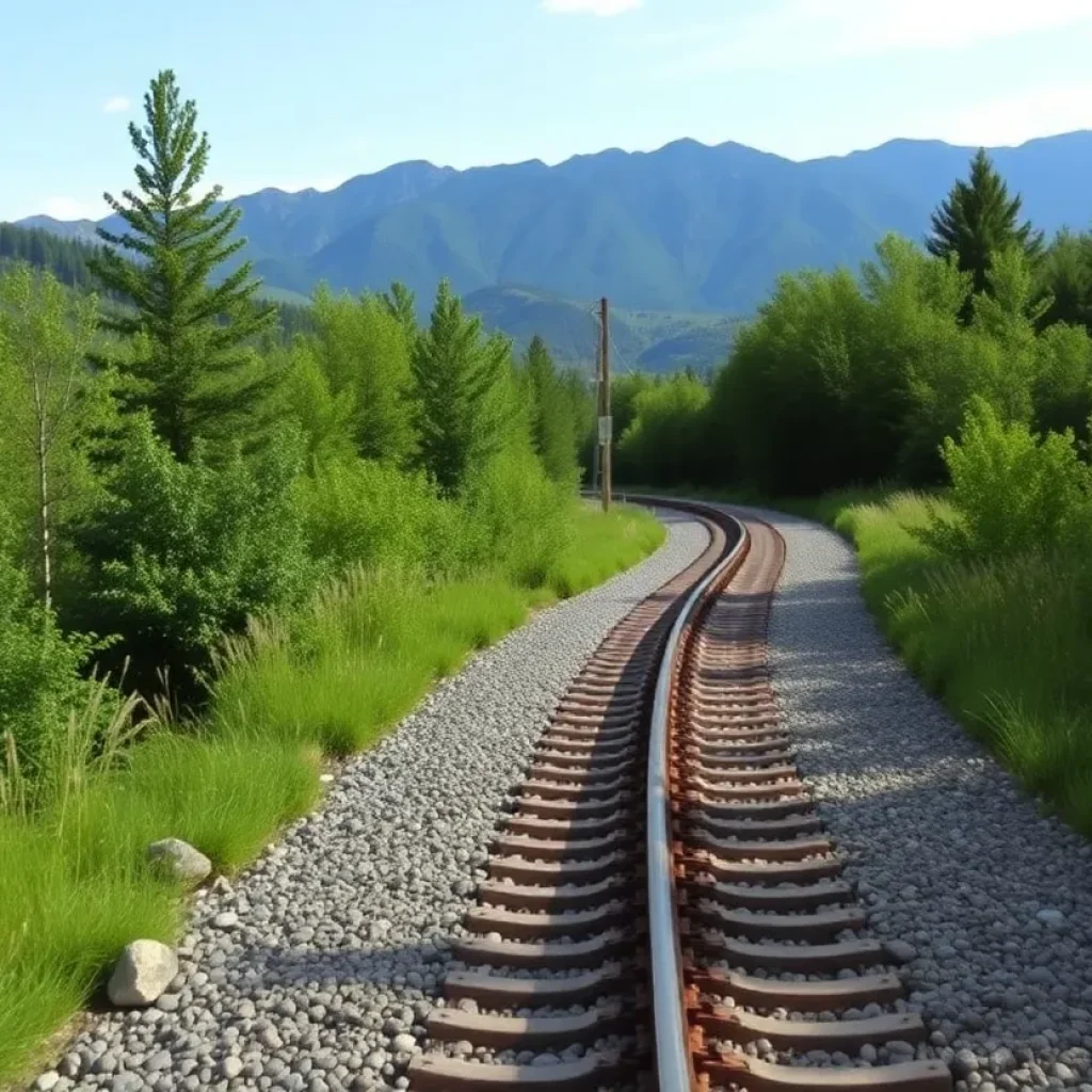 A scenic view of the future Saluda Grade Rail Trail amidst nature.