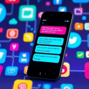 Smartphone displaying SMS messages for marketing engagement