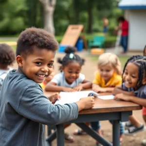 Children learning in Spartanburg Southside community school