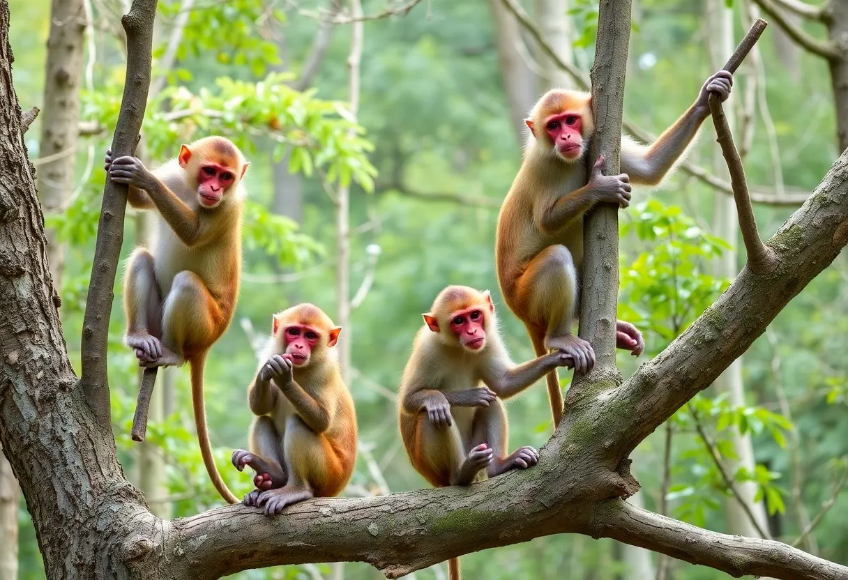 Rhesus Macaque Monkeys in South Carolina