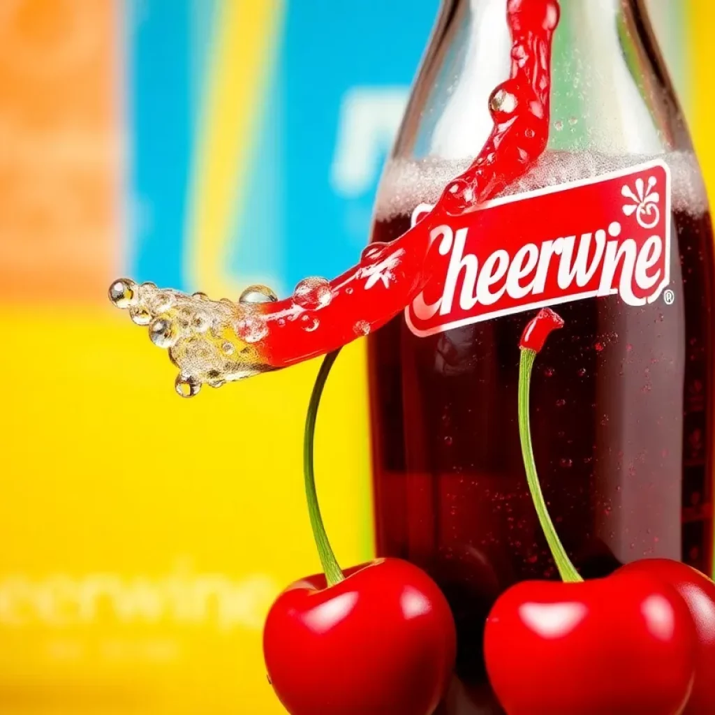 Artwork featuring Cheerwine bottle and cherries