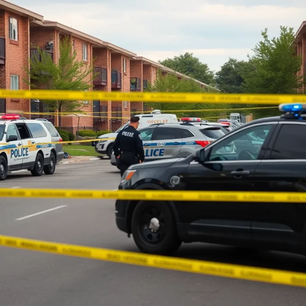 Police vehicles at the scene of a drive-by shooting in Spartanburg County.