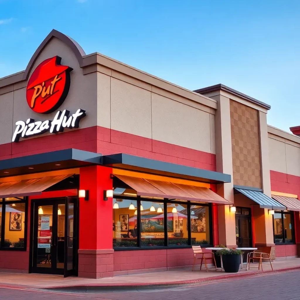 Exterior of the new Pizza Hut restaurant in Spartanburg, SC