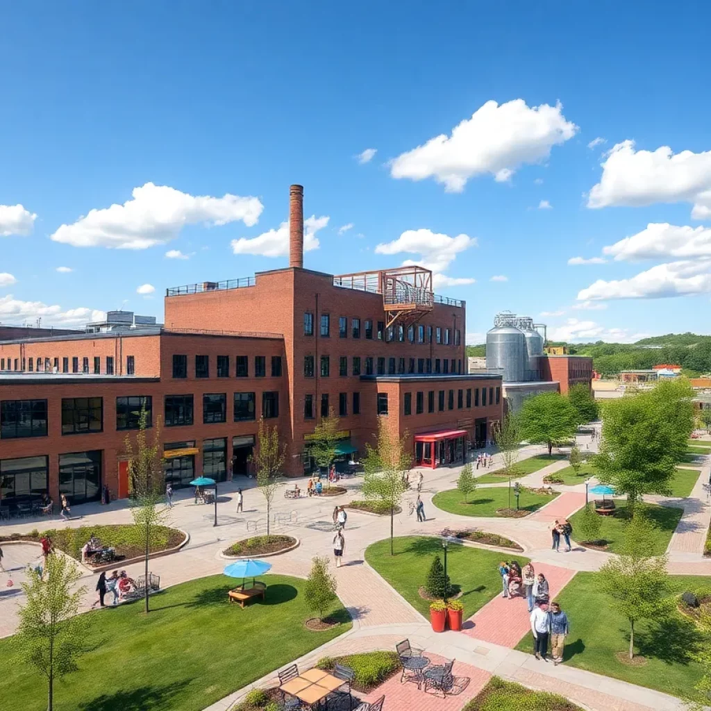 Artist's rendering of the mixed-use development at the former Pacolet Mill site.