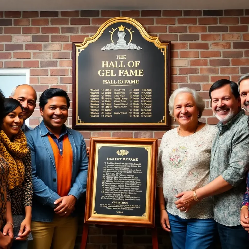 Community members celebrating the induction of Rhonda Porter into the Hall of Fame.