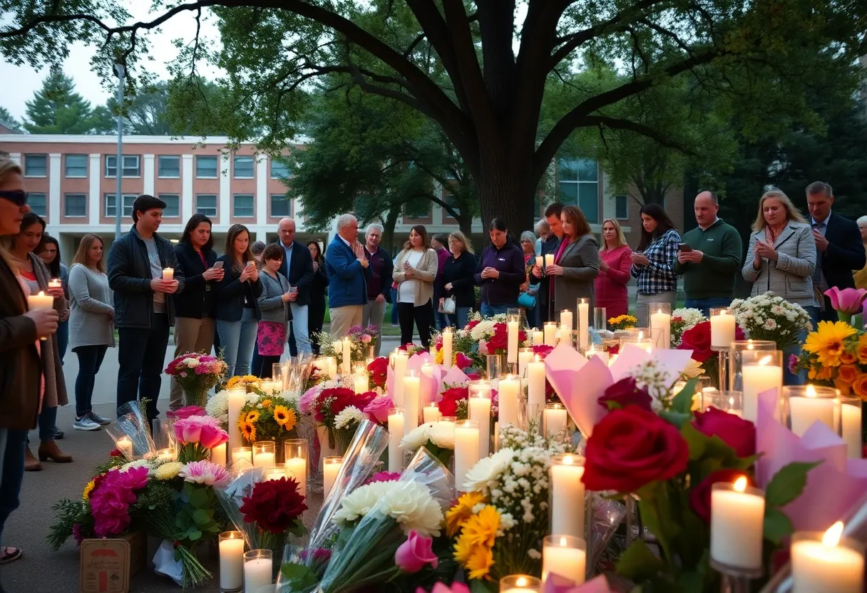 Gathering in remembrance of Dorman High School students