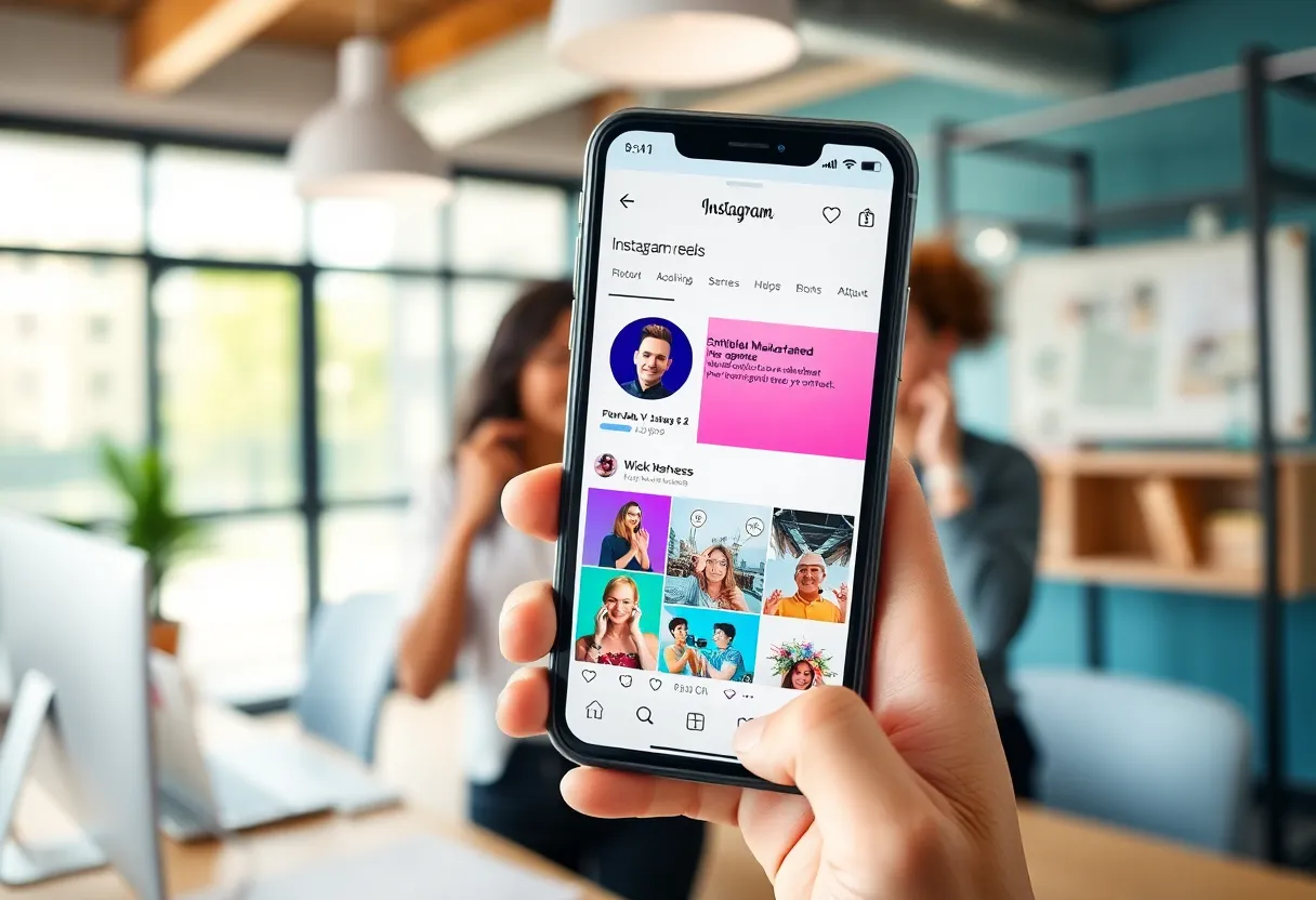 A marketer using Instagram Reels to enhance digital strategy